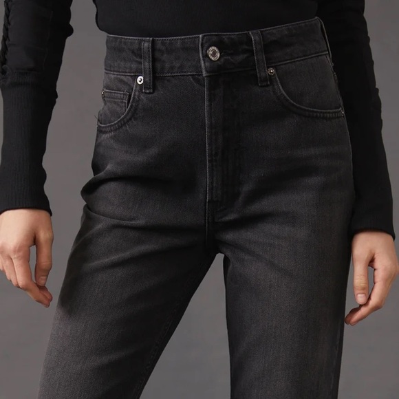 NWT WE THE FREE “THE PACIFICA“ HIGH RISE SLIM STRAIGHT LEG BLACK SIZE 26 - Picture 2 of 7